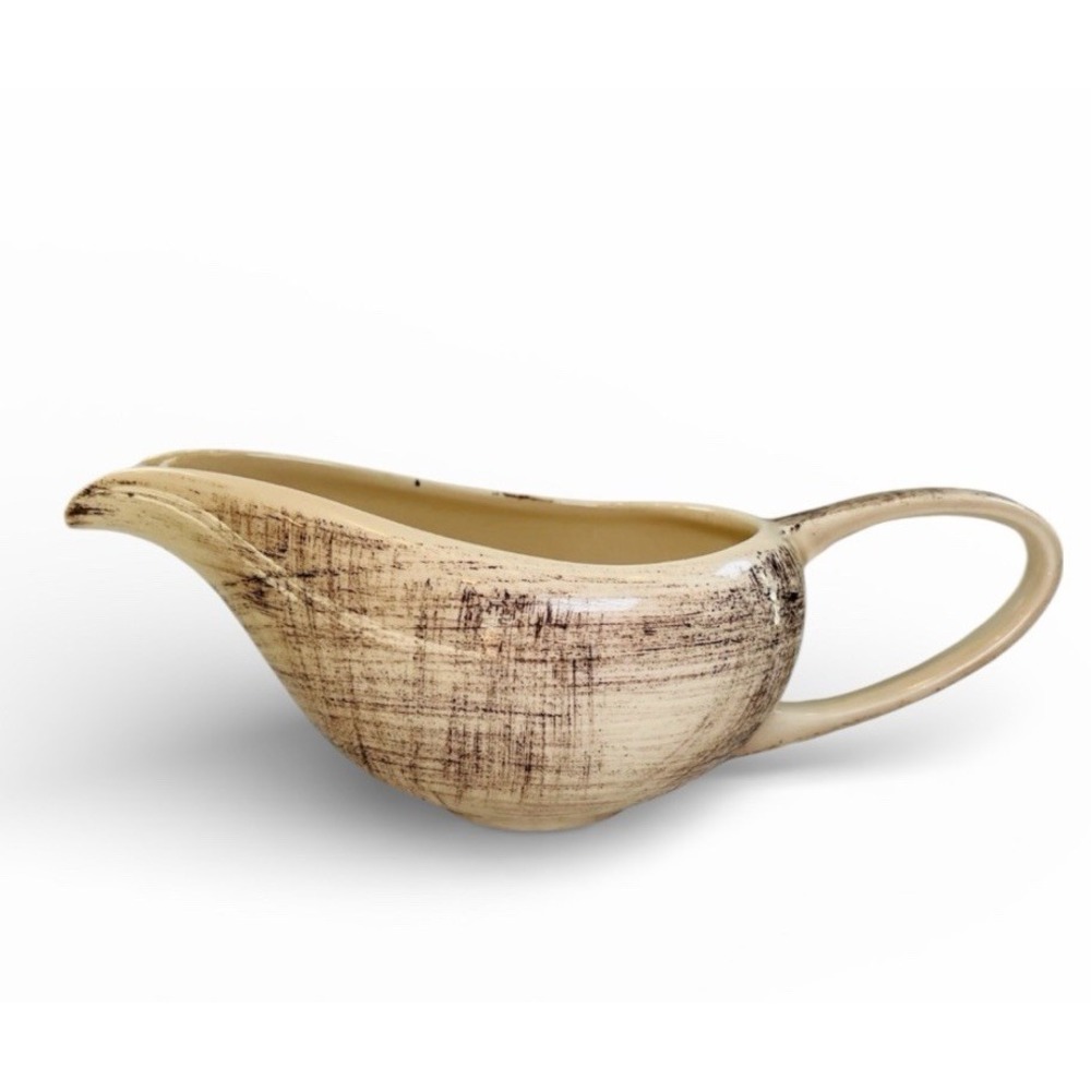 Vernon Ware Vintage Barkwood Ceramic Gravy Boat 1950's Retro
